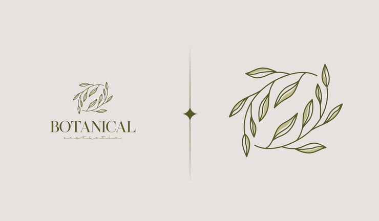 Szablon logo rośliny botanicznej Uniwersalny kreatywny symbol premii Ilustracja wektora Kreatywny minimalny projekt szablonu Symbol korporacyjnej tożsamości biznesowej