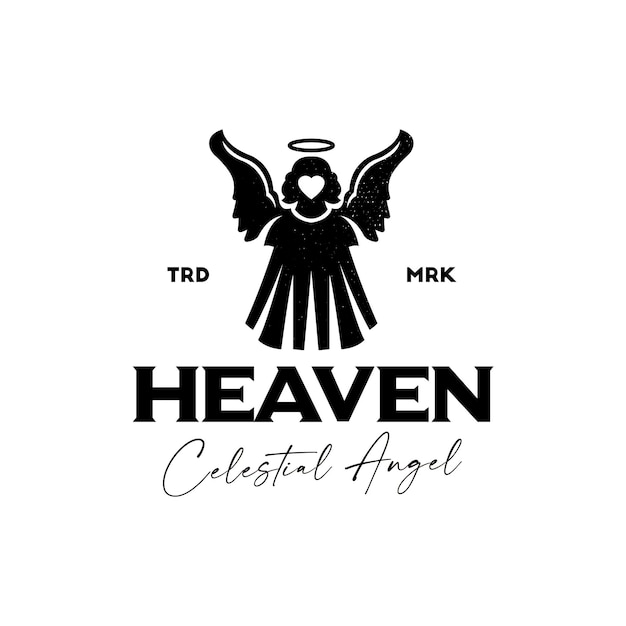 Plik wektorowy szablon logo serce anioła