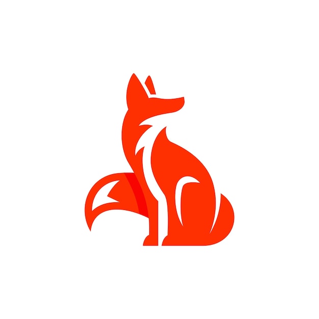 Szablon Logo Siedzący Lis