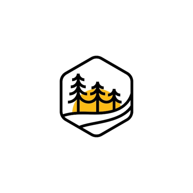 Szablon Logo Sosnyabstrakcyjna Ikona Sosny