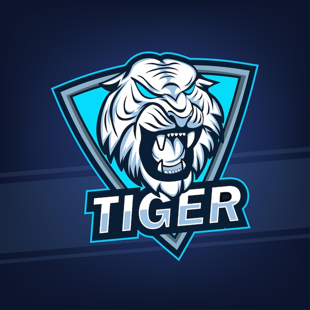 Szablon logo sport e sport zły tygrys maskotka dla gracza, streamera, zespołu