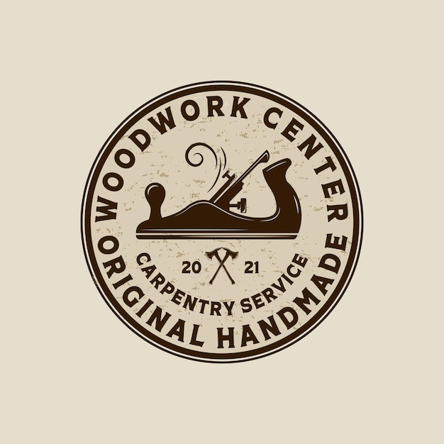 Szablon Logo Stolarki Dla Wood Master And Carpenter Service, Inspiracja Koncepcja Logo Wood Planer