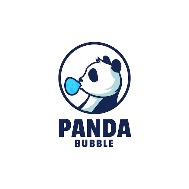 Szablon Logo Stylu Kreskówka Maskotka Panda