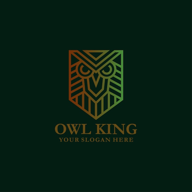 Plik wektorowy szablon logo stylu monoline sowa króla