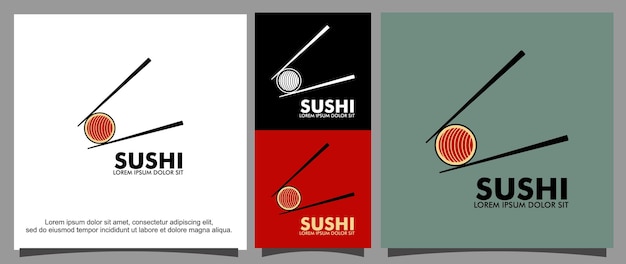 Szablon Logo Sushi I Pałeczki