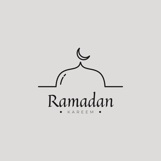 Szablon logo sztuki linii Ramadan Inspiracja logo meczetu w minimalistycznym stylu sztuki linii