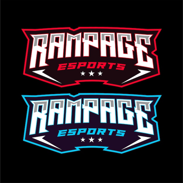 Szablon Logo Tekstu Do Gier Rampage Esport