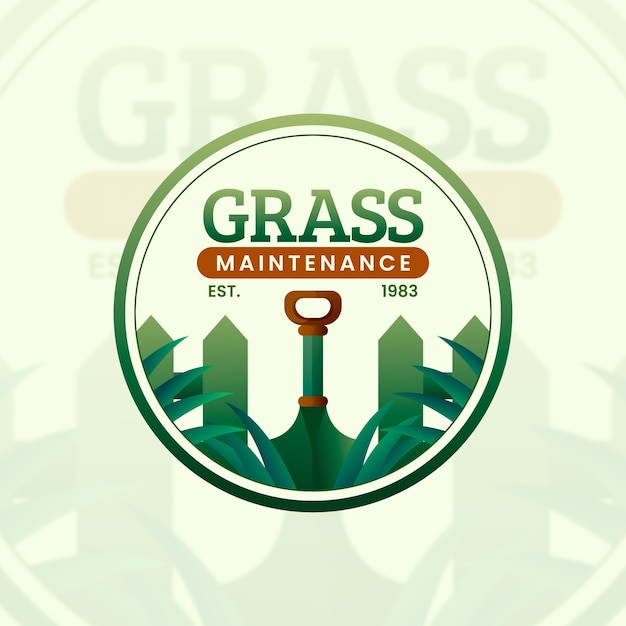 Szablon logo trawy gradientowej