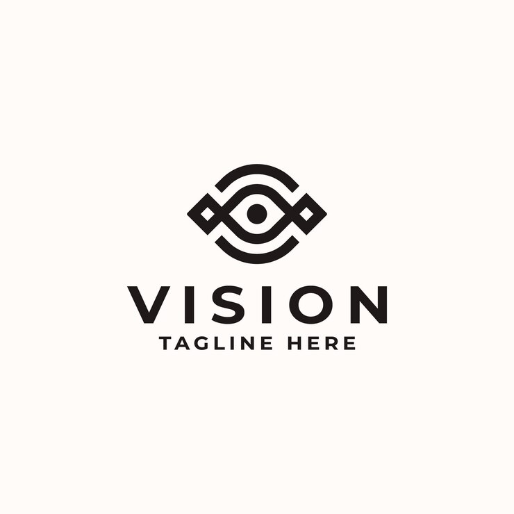 Szablon logo Vision Eye Monogram Concept