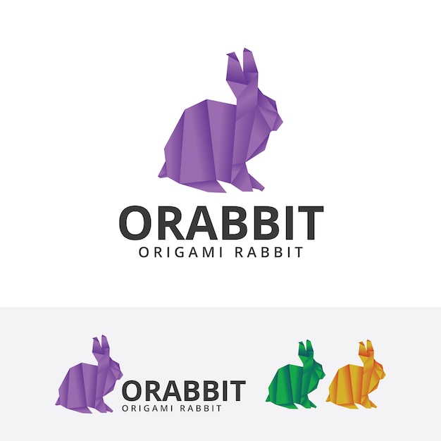 Szablon Logo Wektor Rabbi Origami