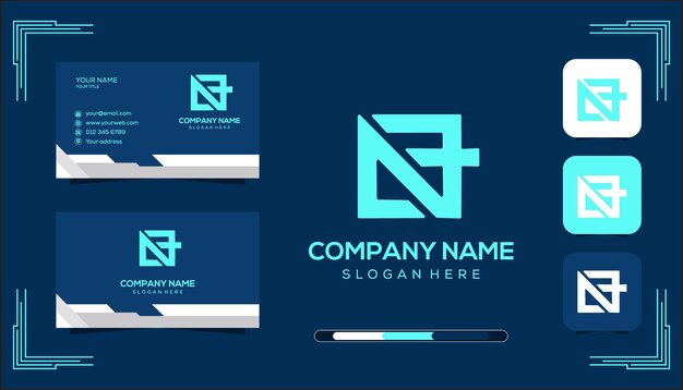 Szablon logo wektora NF z monogramem