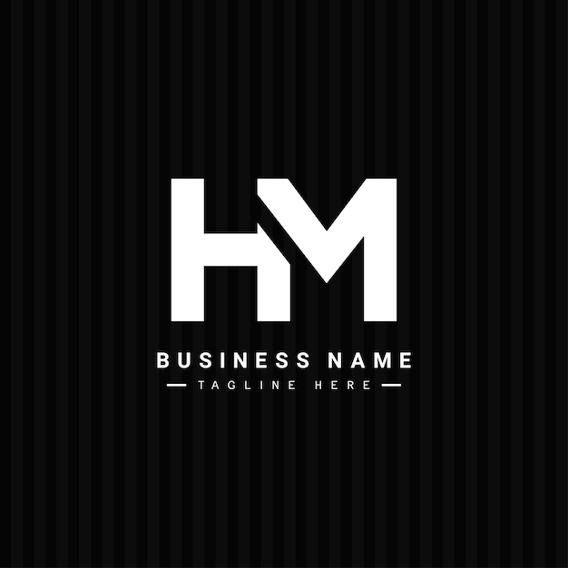 Plik wektorowy szablon logo wektorowego hm prosta ikona dla litery początkowej h i m monogram
