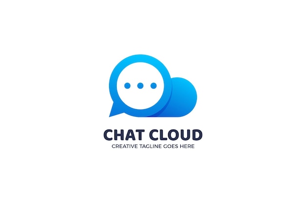 Szablon Logo wiadomości Bubble Chat Cloud