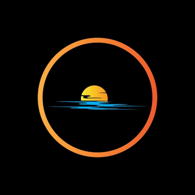 Szablon Logo Wschodu Słońca Ilustracja Wektora Szablon Logo Ikony Słońce Nad Horyzontem