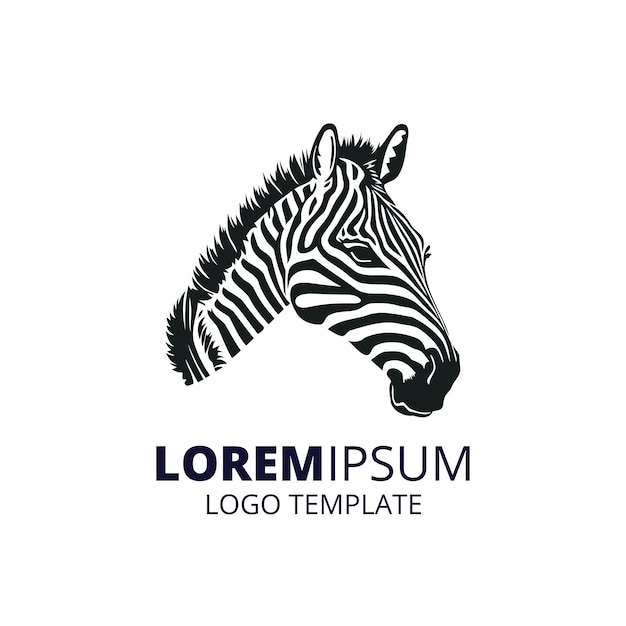 Plik wektorowy szablon logo zebra minimalne zwierzęce logo głowy ilustracja wektora