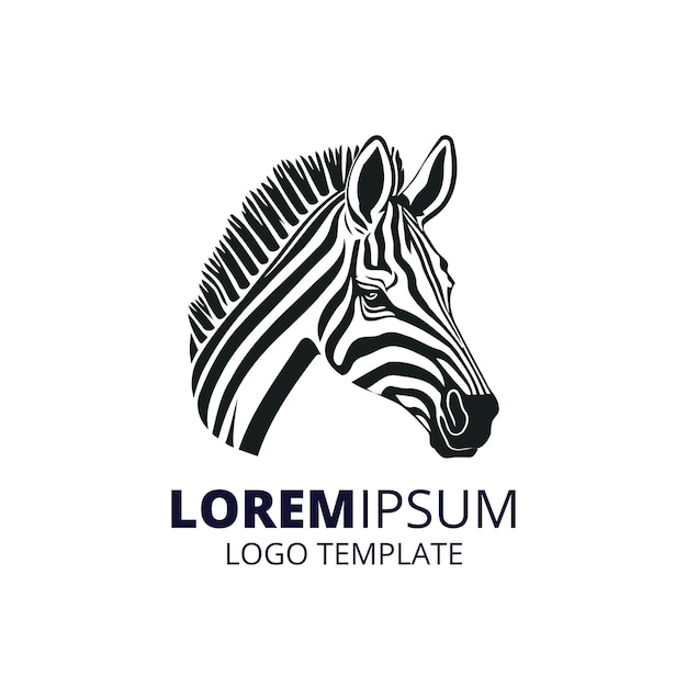 Plik wektorowy szablon logo zebra minimalne zwierzęce logo głowy ilustracja wektora