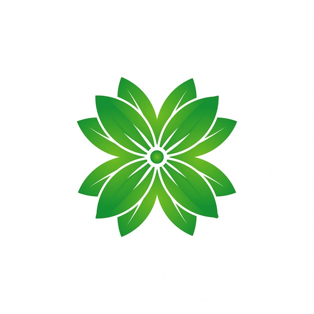 Szablon Logo zielony kwiat