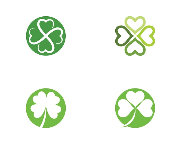 Szablon Logo Zielony Liść Koniczyny