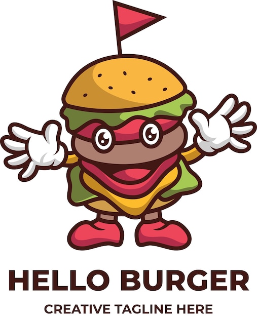 Plik wektorowy szablon logo żywności cute burger character