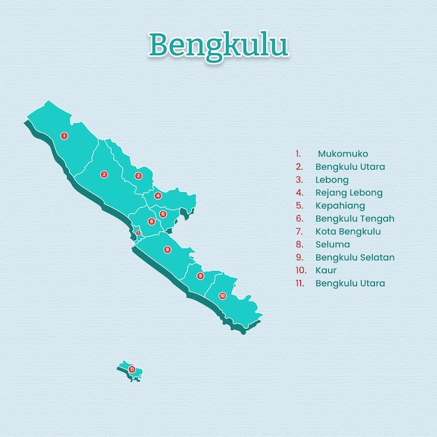 Szablon Mapy Prowincji Bengkulu Dla Zasobów Wektorowych