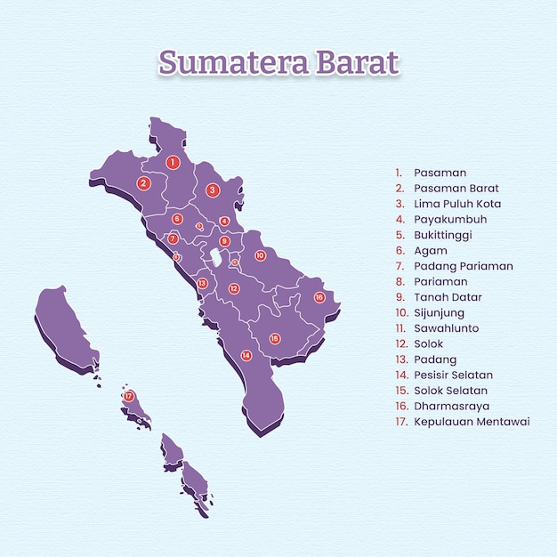 Szablon Mapy Prowincji Sumatra Zachodnia Dla Zasobów Wektorowych