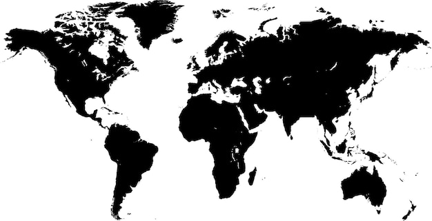 Plik wektorowy szablon mapy świata planeta ziemia sylwetki kontynenty wyspy