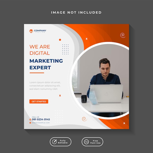 szablon mediów społecznościowych Agencja marketingu cyfrowego i biznes promocyjny