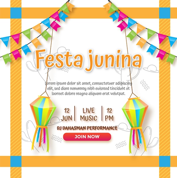 Szablon Mediów Społecznościowych Festa Junina