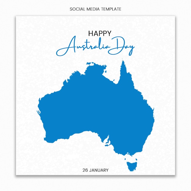 Plik wektorowy szablon mediów społecznościowych happy australia day dla instagram post feed