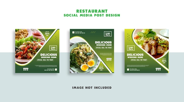 Szablon mediów społecznościowych menu sprzedaży pysznego jedzenia