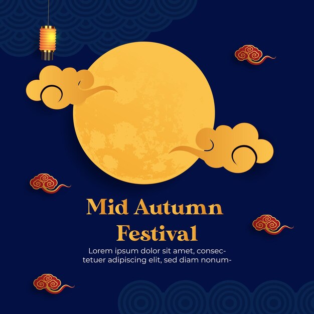 Plik wektorowy szablon mediów społecznościowych mid autumn festival dla banera postu na instagramie