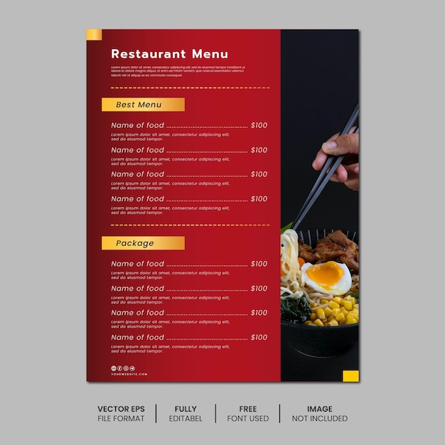 Szablon menu chińskiego Nowego Roku
