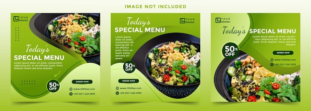 Szablon menu restauracji jedzenie mediów społecznościowych