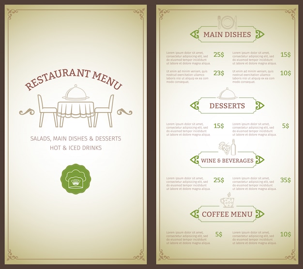 Szablon Menu Restauracji