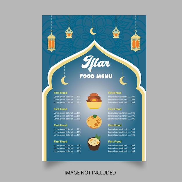 Szablon Menu żywności Ramadan