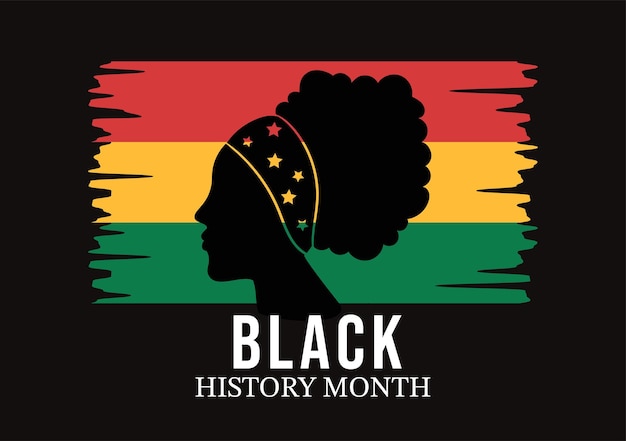 Szablon Miesiąca Czarnej Historii Ręcznie Rysowane Kreskówka Tło Ilustracja Afroamerykańskich Wakacji