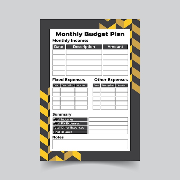 Szablon Miesięcznego Planu Budżetu Miesięczny Plan Dochodów