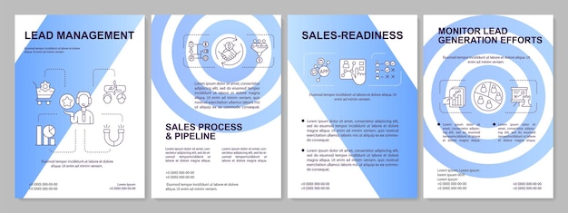 Plik wektorowy szablon niebieskiej broszury zarządzania potencjalnymi klientami