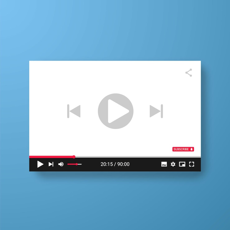 Wektor szablon odtwarzacza wideo dla aplikacji internetowych lub mobilnych.