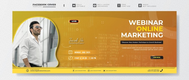 Szablon okładki do mediów społecznościowych z marketingu online