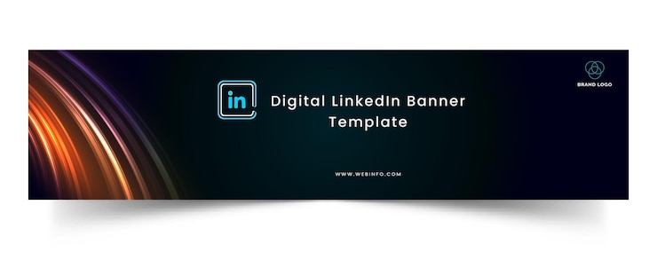 Wektor szablon okładki linkedin banner premium minimalny projekt
