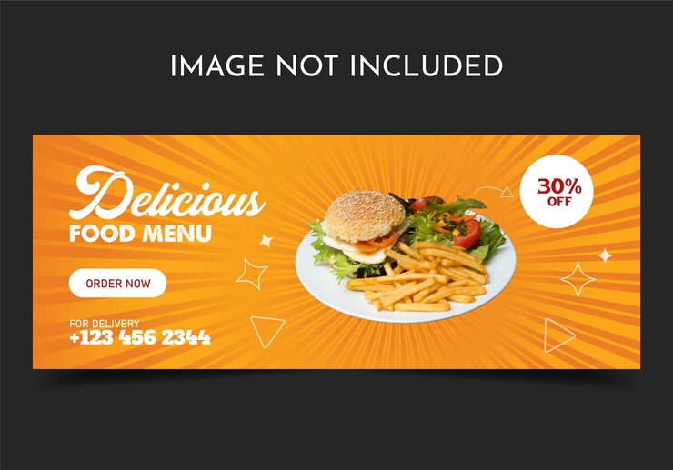 Szablon okładki menu żywności na Facebook
