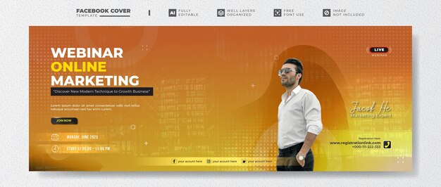 Szablon okładki w mediach społecznościowych z marketingiem online