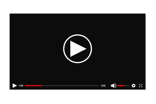 Szablon okna odtwarzacza wideo dla aplikacji mobilnej