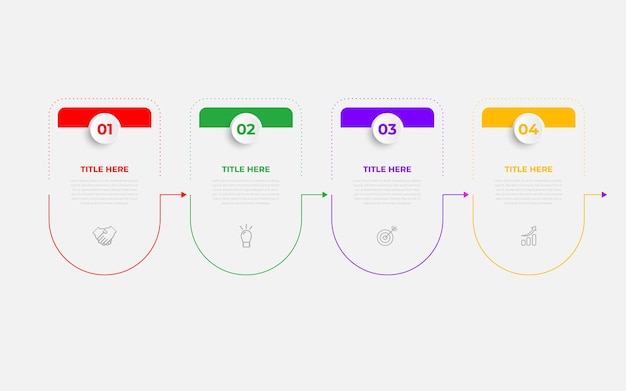 Szablon Opcji Numerów Infografiki Z 4 Krokami