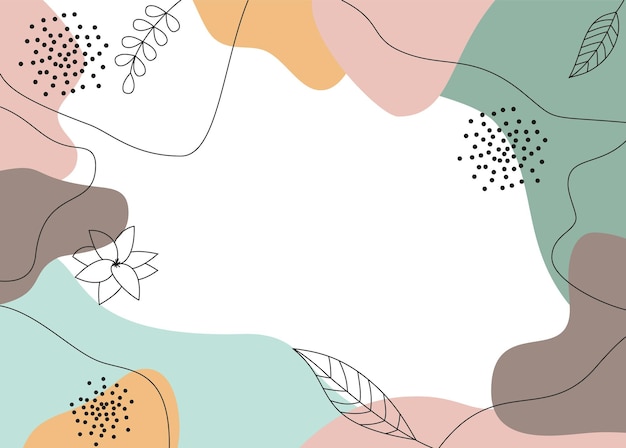 Szablon opowieści z doodle streszczenie nowoczesne tło z płynnymi organicznymi kształtami, pastelowymi kolorami. Modny, minimalistyczny design. EPS 10