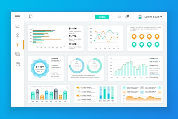 Szablon Panelu Administracyjnego Pulpitu Z Elementami Infografiki