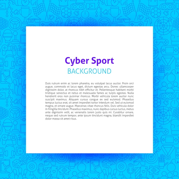 Szablon Papieru Cyber Sport. Ilustracja Wektorowa Konspektu Projektu.