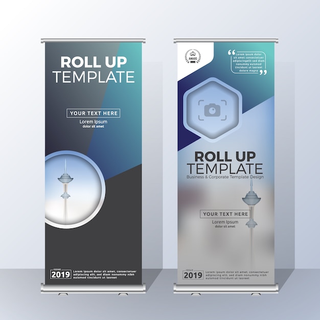 Plik wektorowy szablon pionowy roll up banner