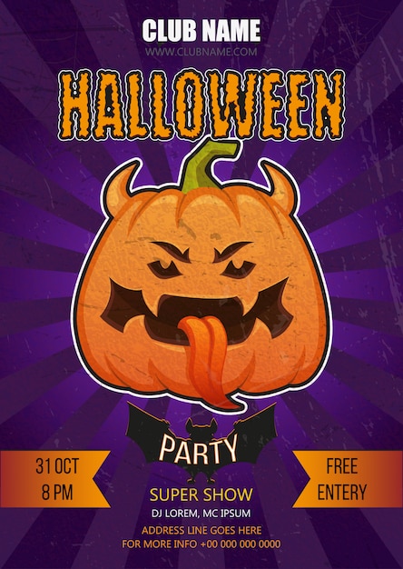 Plik wektorowy szablon plakat halloween party nocy